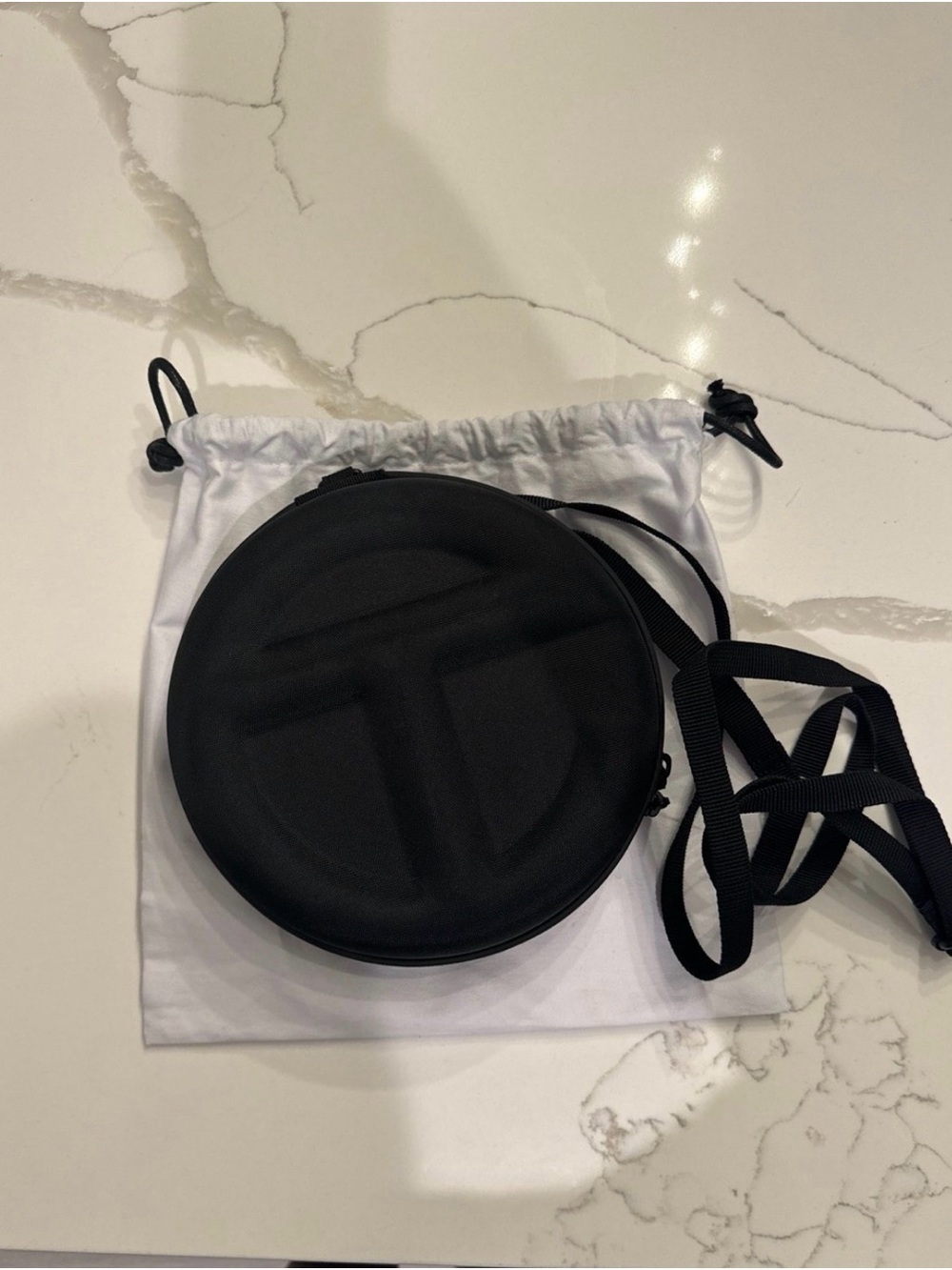 Telfar Black Round Crossbody Bag